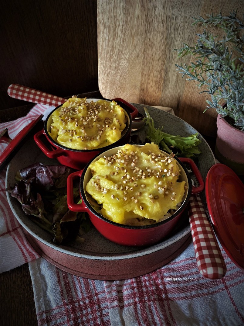Hachis parmentier au thon, graines de sarrasin torréfiées