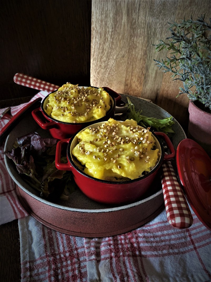 Hachis parmentier au thon, graines de sarrasin torréfiées