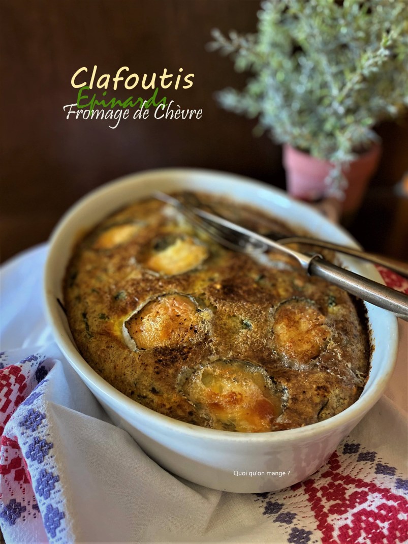 Clafoutis de Saint Abraham aux épinards et fromage de chèvre