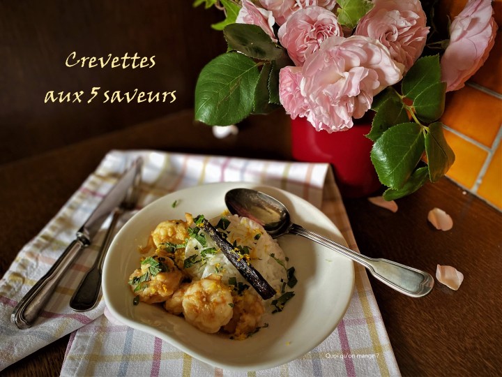 Grosses crevettes aux 5&nbsp;saveurs