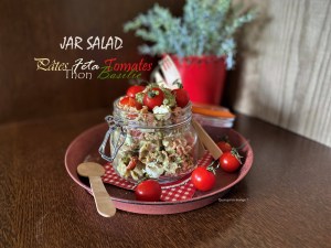 Jar Salad de pâtes, tomates cerise, thon et feta
