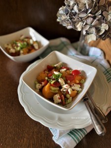 Salade estivale de melon – tomates – concombre et&nbsp;feta