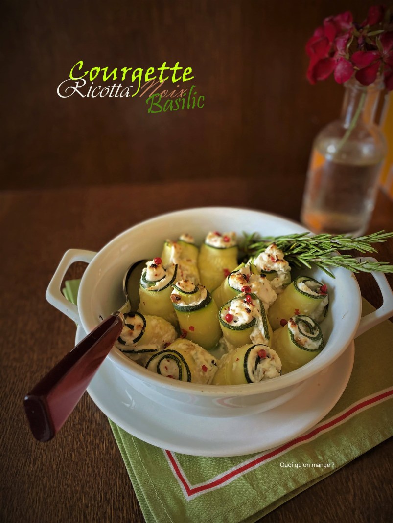 Petits farcis de courgette à la ricotta, noix et basilic