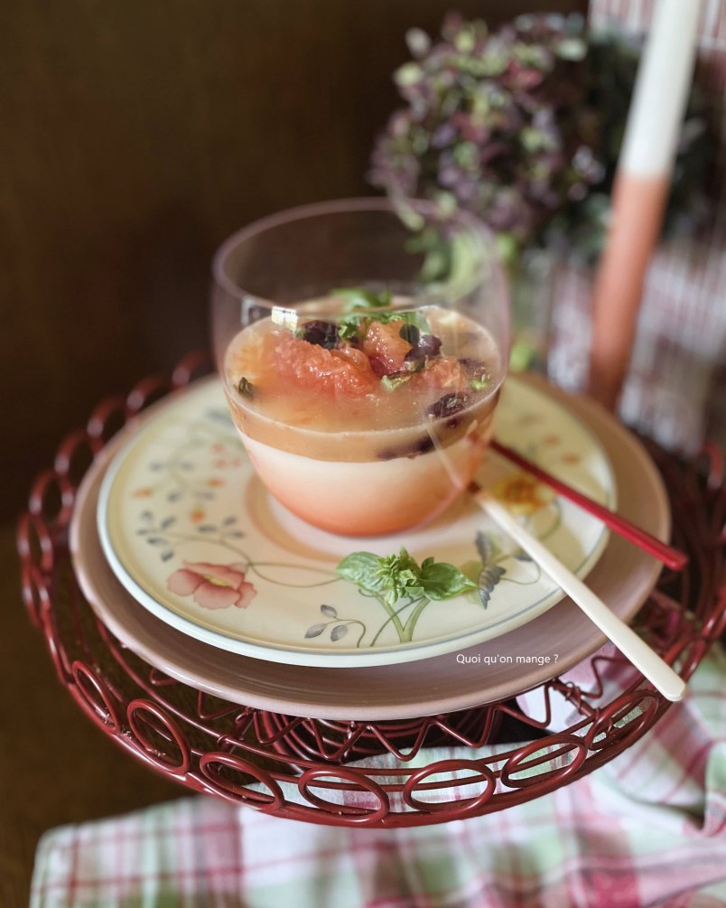 Yaourt au basilic - Pamplemousse -Cranberries et Pistaches