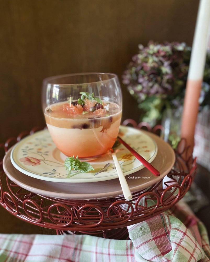 Yaourt au basilic - Pamplemousse -Cranberries et Pistaches