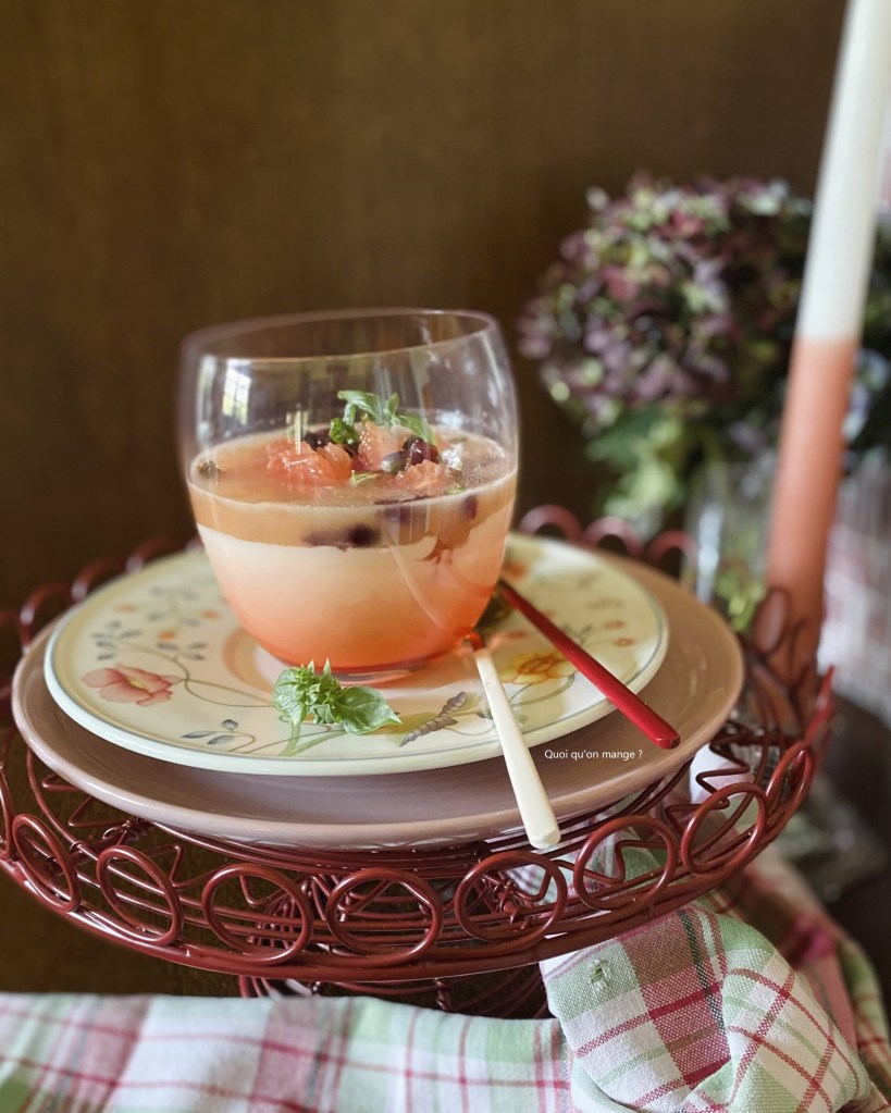 Yaourt au basilic - Pamplemousse -Cranberries et Pistaches