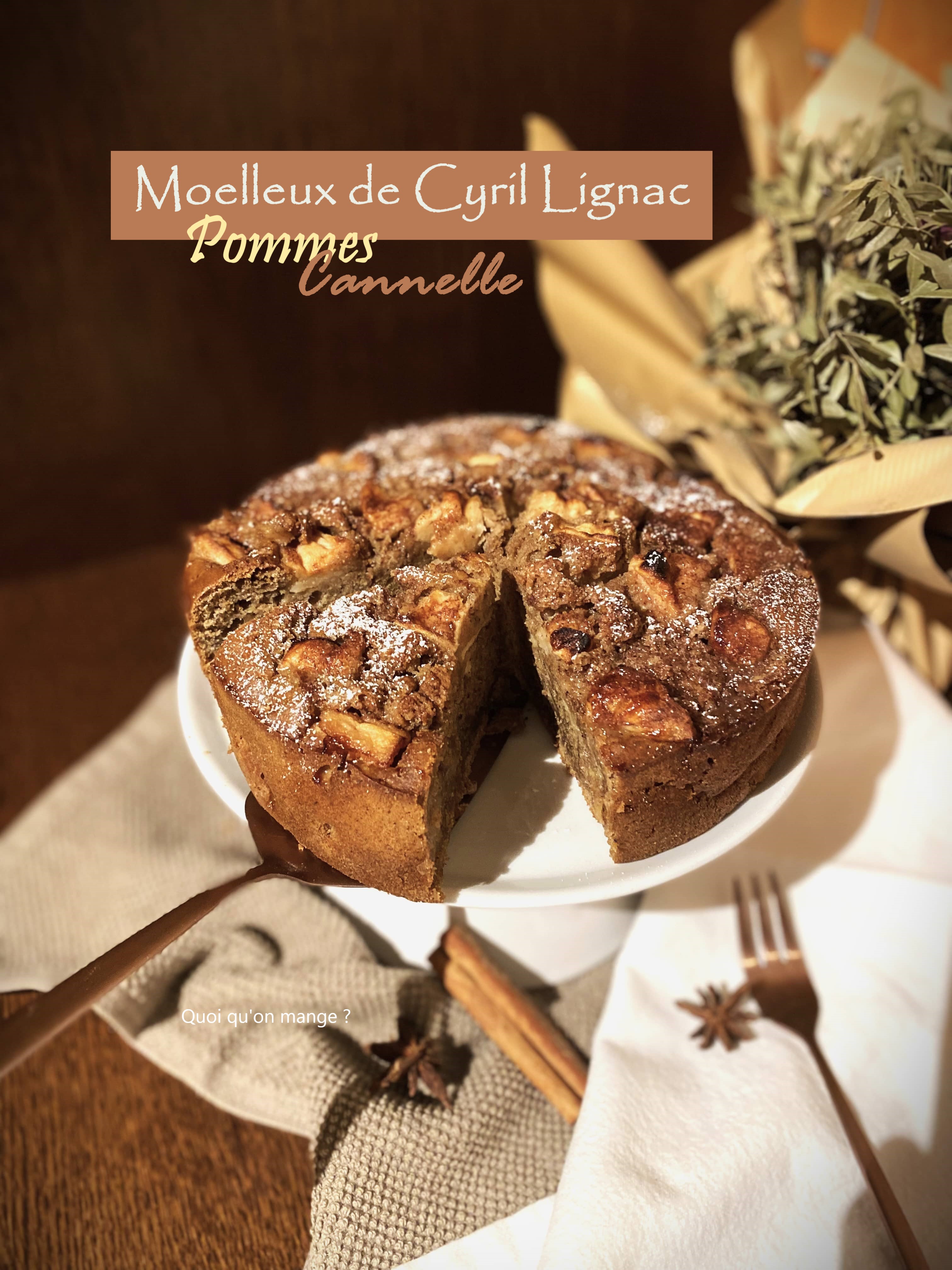 Moelleux aux pommes et à la cannelle de Cyril Lignac 
[VOTRE COUP DE ♥ → RECETTE LA PLUS&nbsp;POPULAIRE]