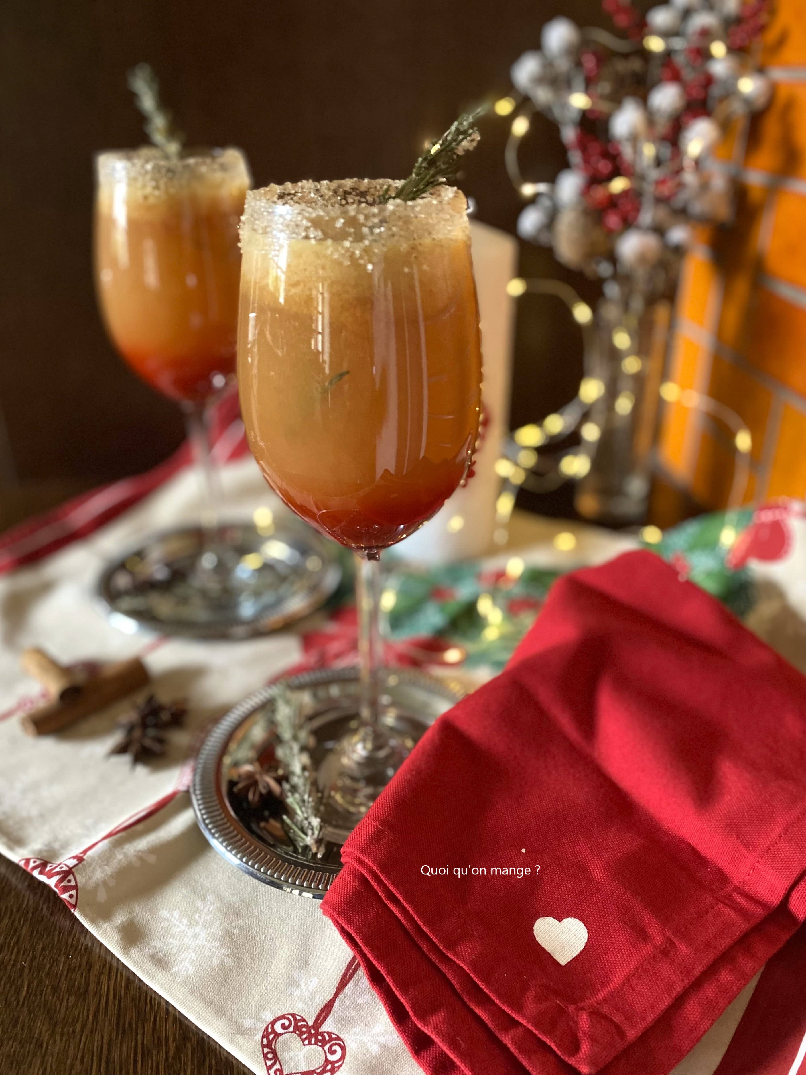 Cocktail de Noël au vin mousseux