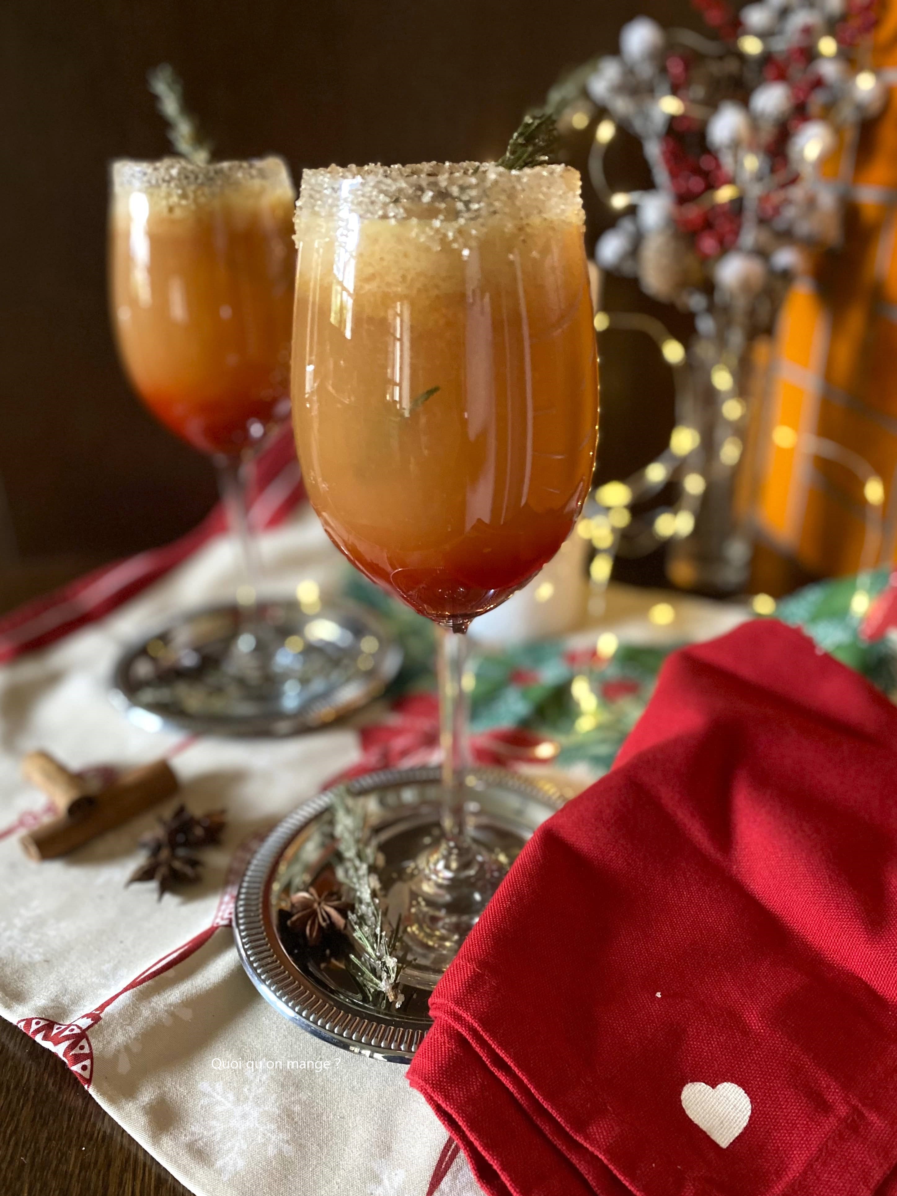 Cocktail de Noël au vin mousseux