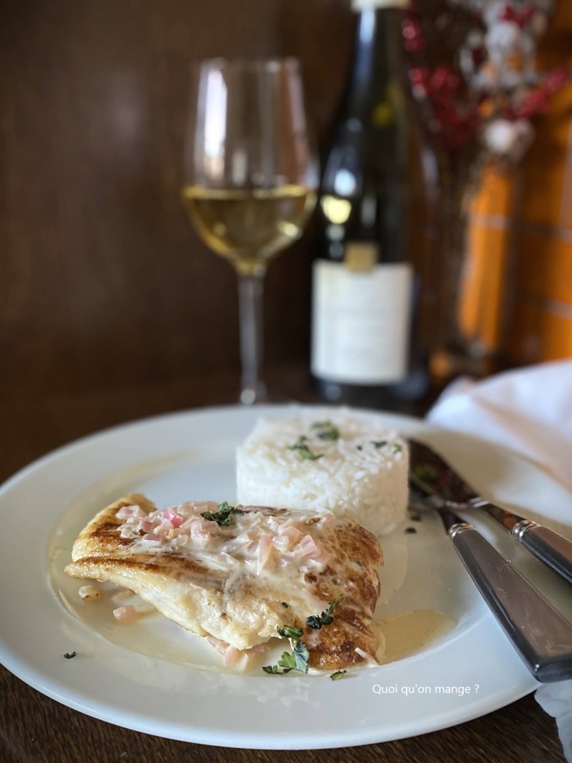 Brochet sauce au beurre et échalote, réduction de Pouilly-Fumé