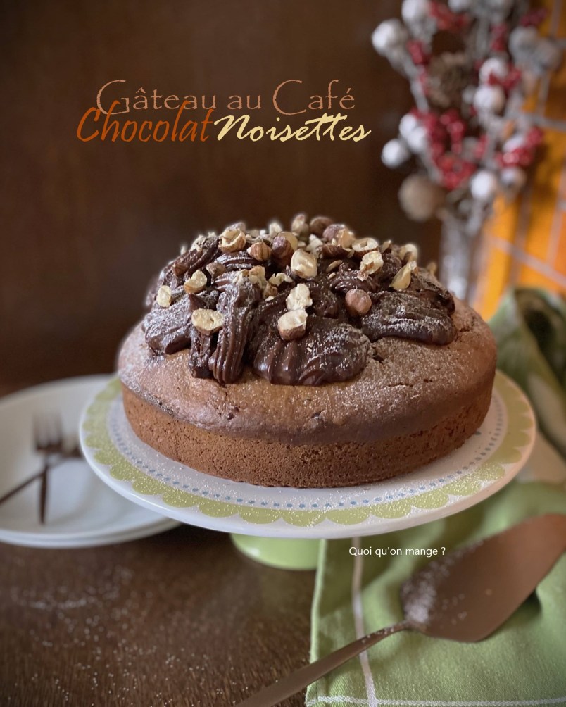 Gâteau facile au café, chocolat et noisettes