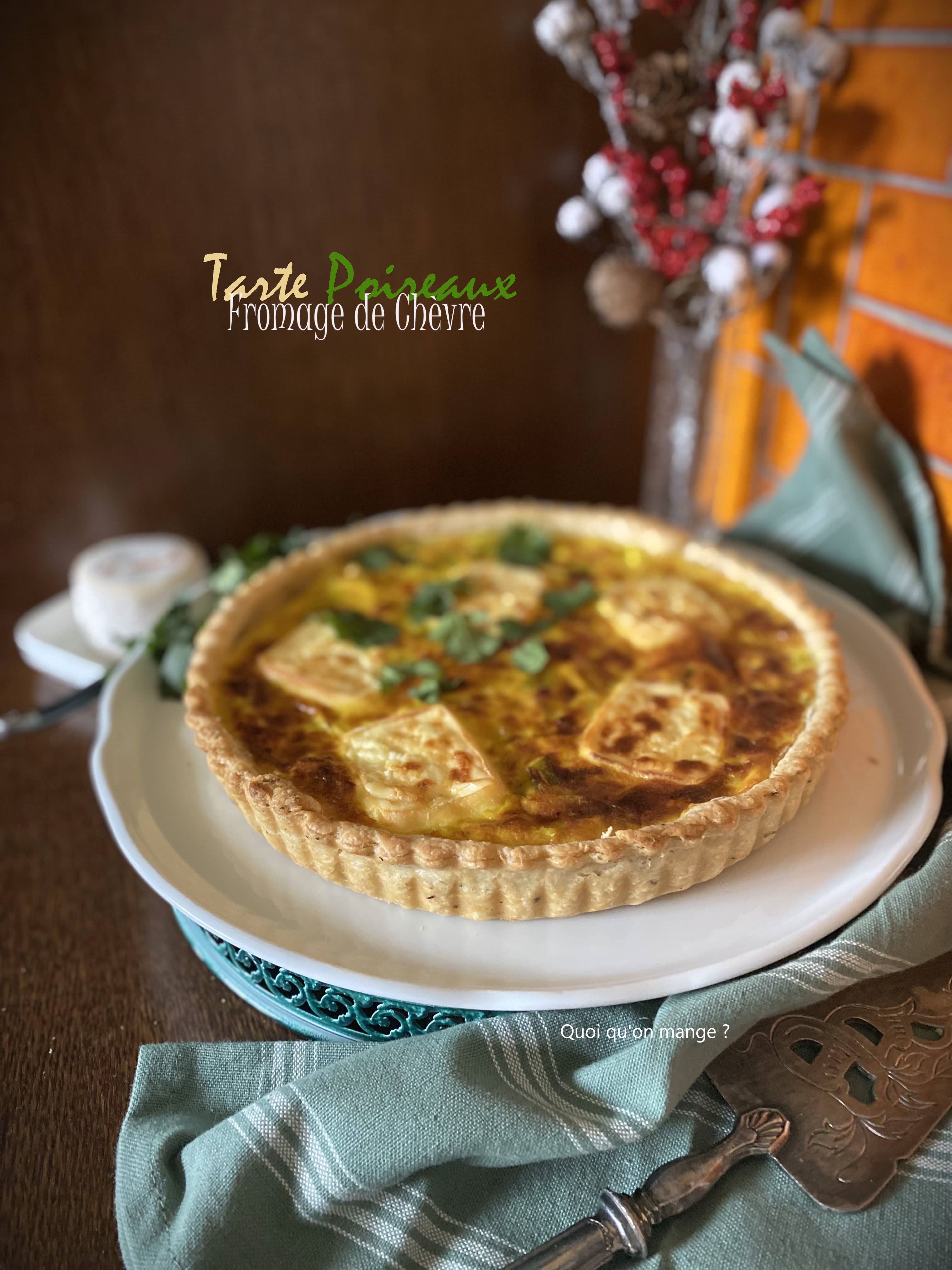 Tarte aux poireaux et fromage de chèvre