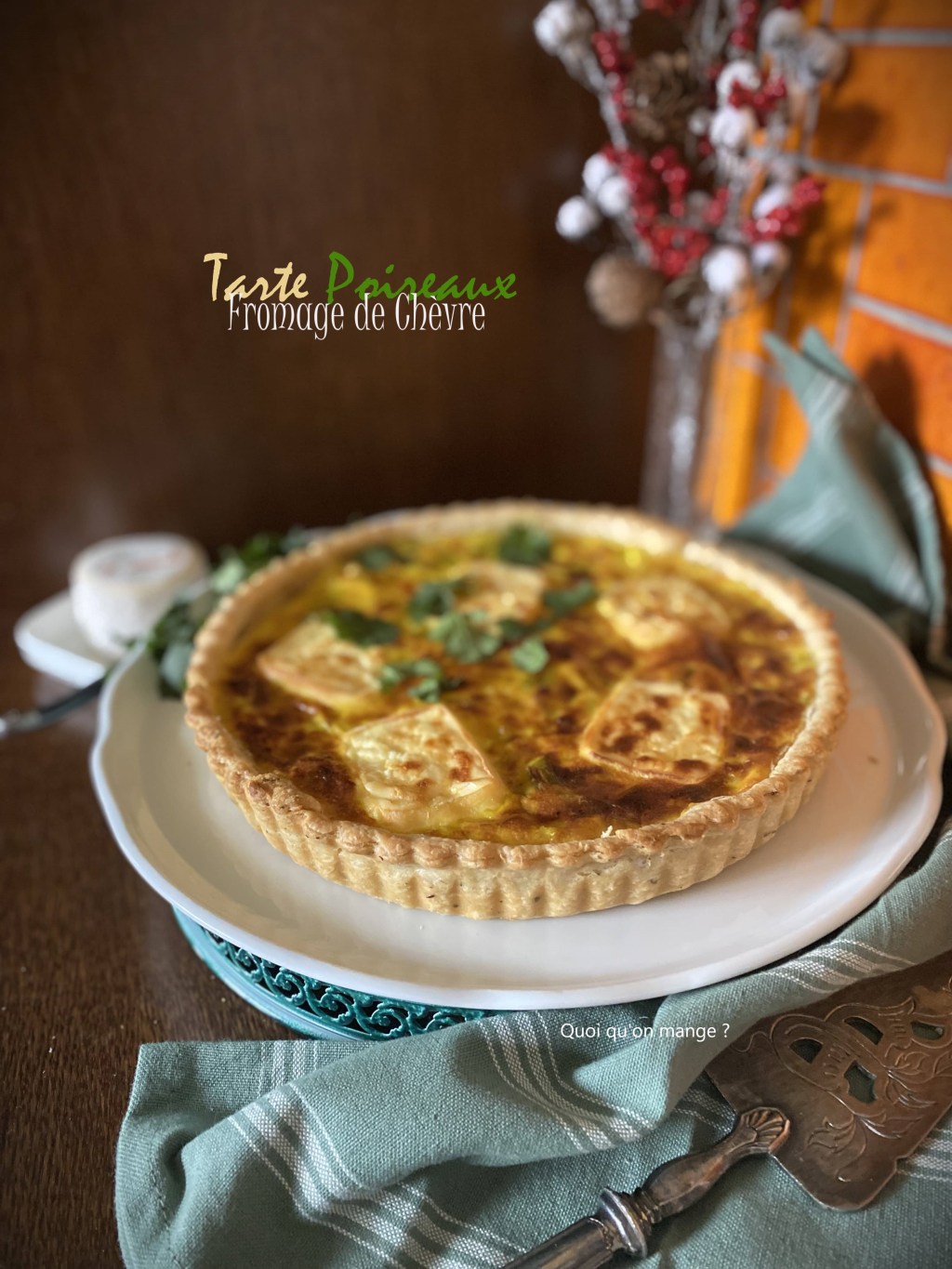 Tarte aux poireaux et au fromage de chèvre