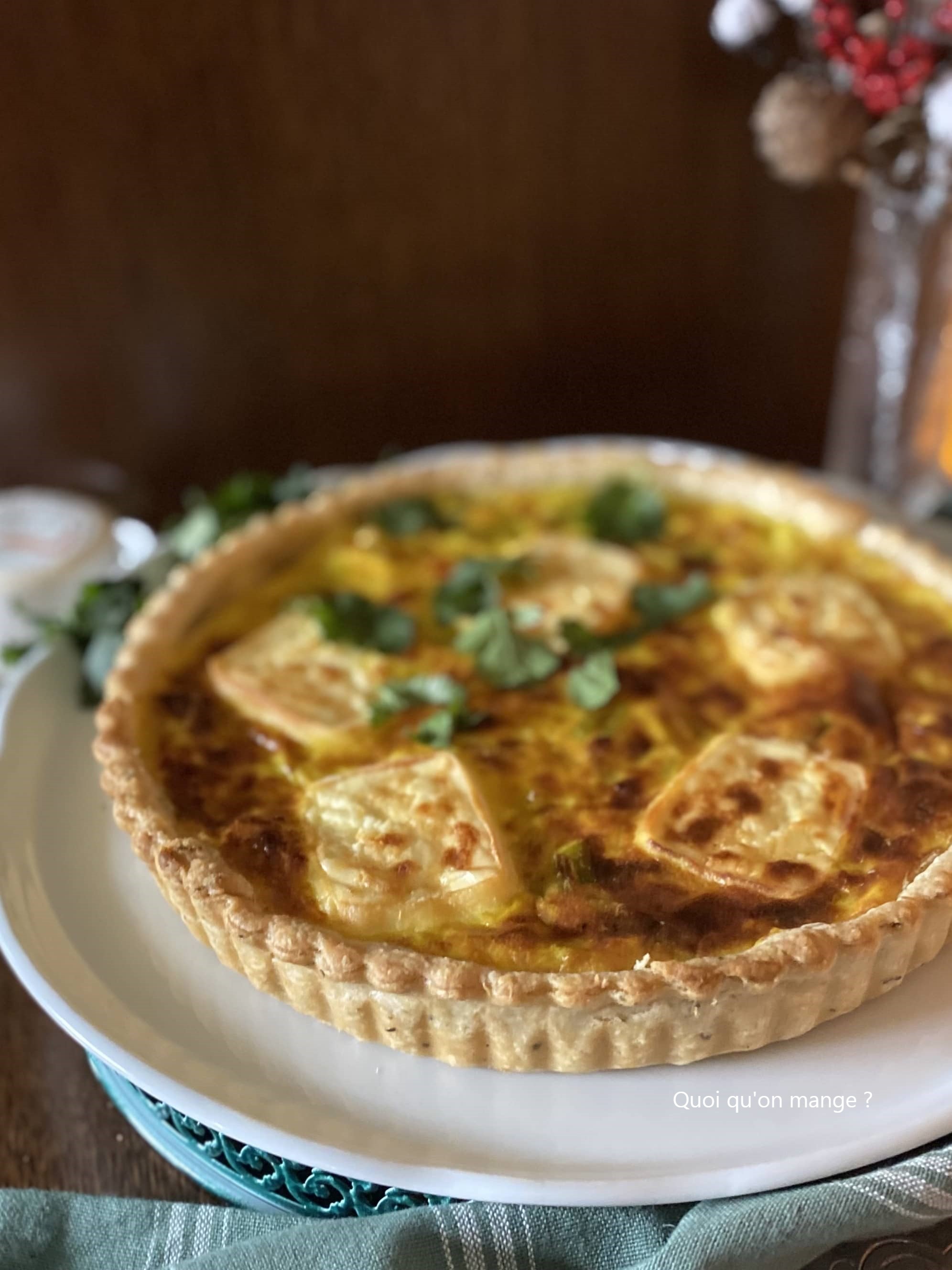Tarte aux poireaux et fromage de chèvre
