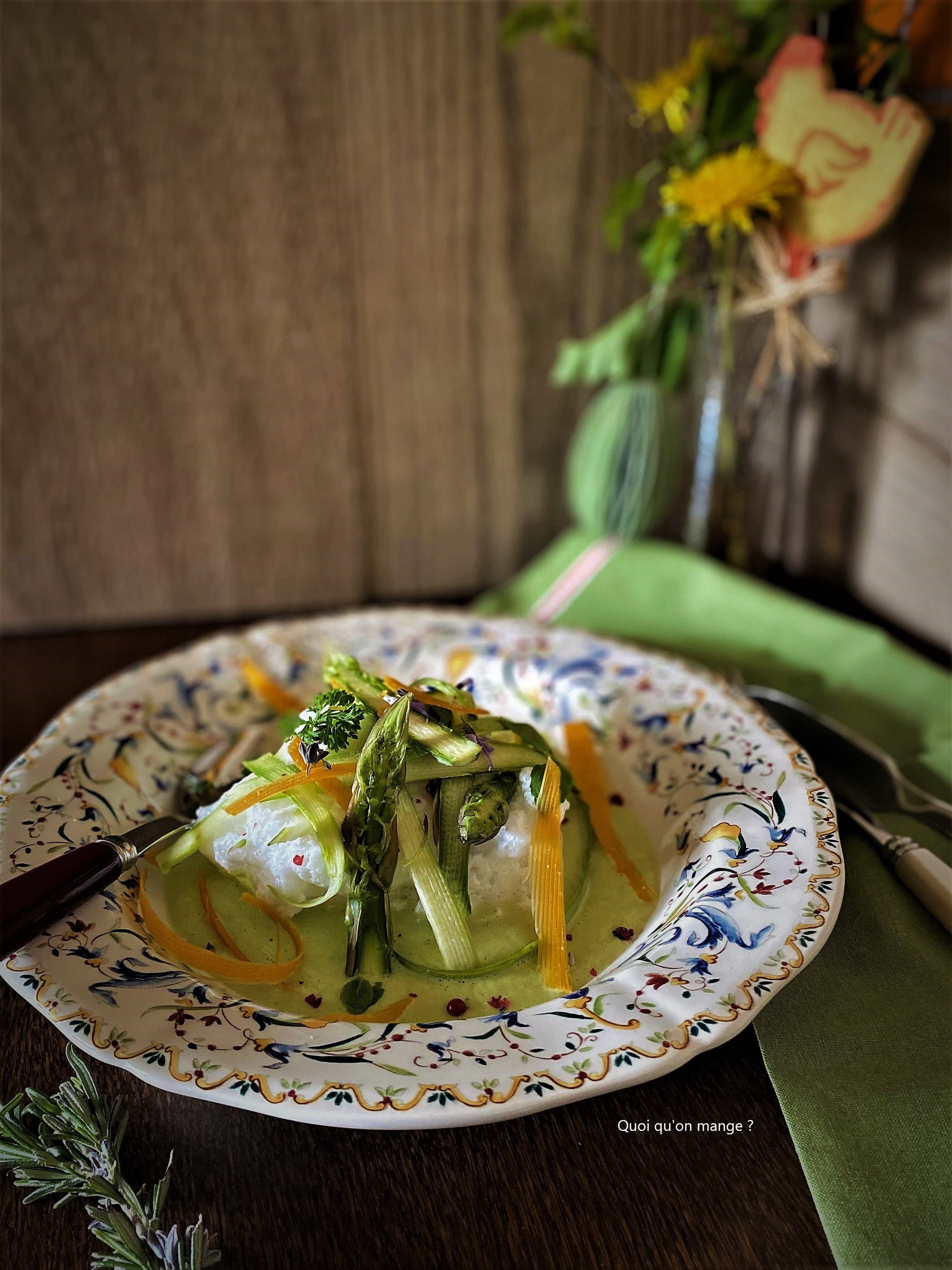 Ile flottante aux asperges vertes