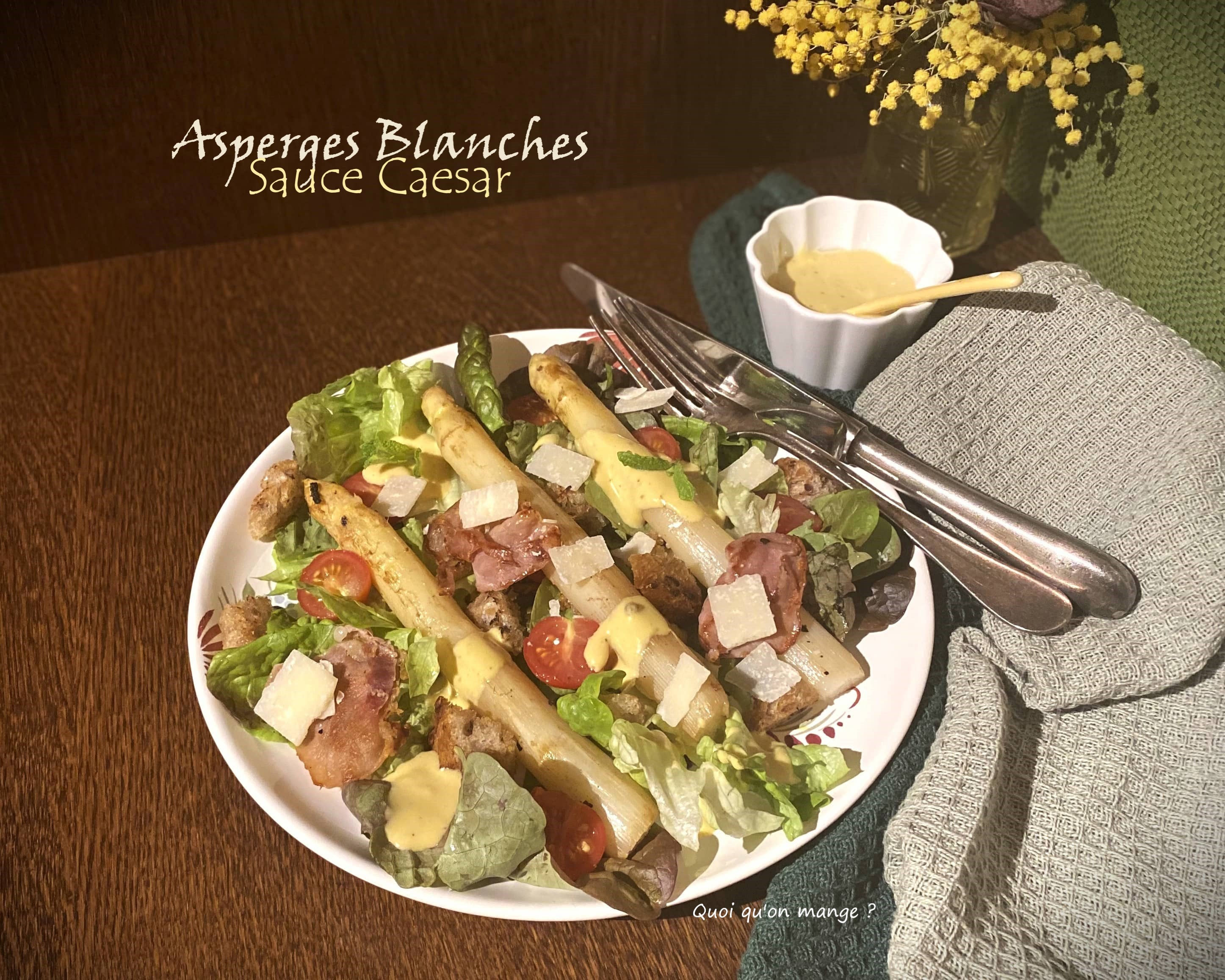 Salade printanière d&rsquo;asperges blanches – sauce&nbsp;Caesar