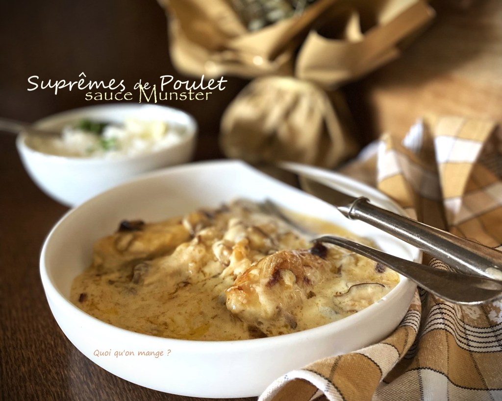 Suprêmes de poulet aux champignons – sauce au&nbsp;Munster
