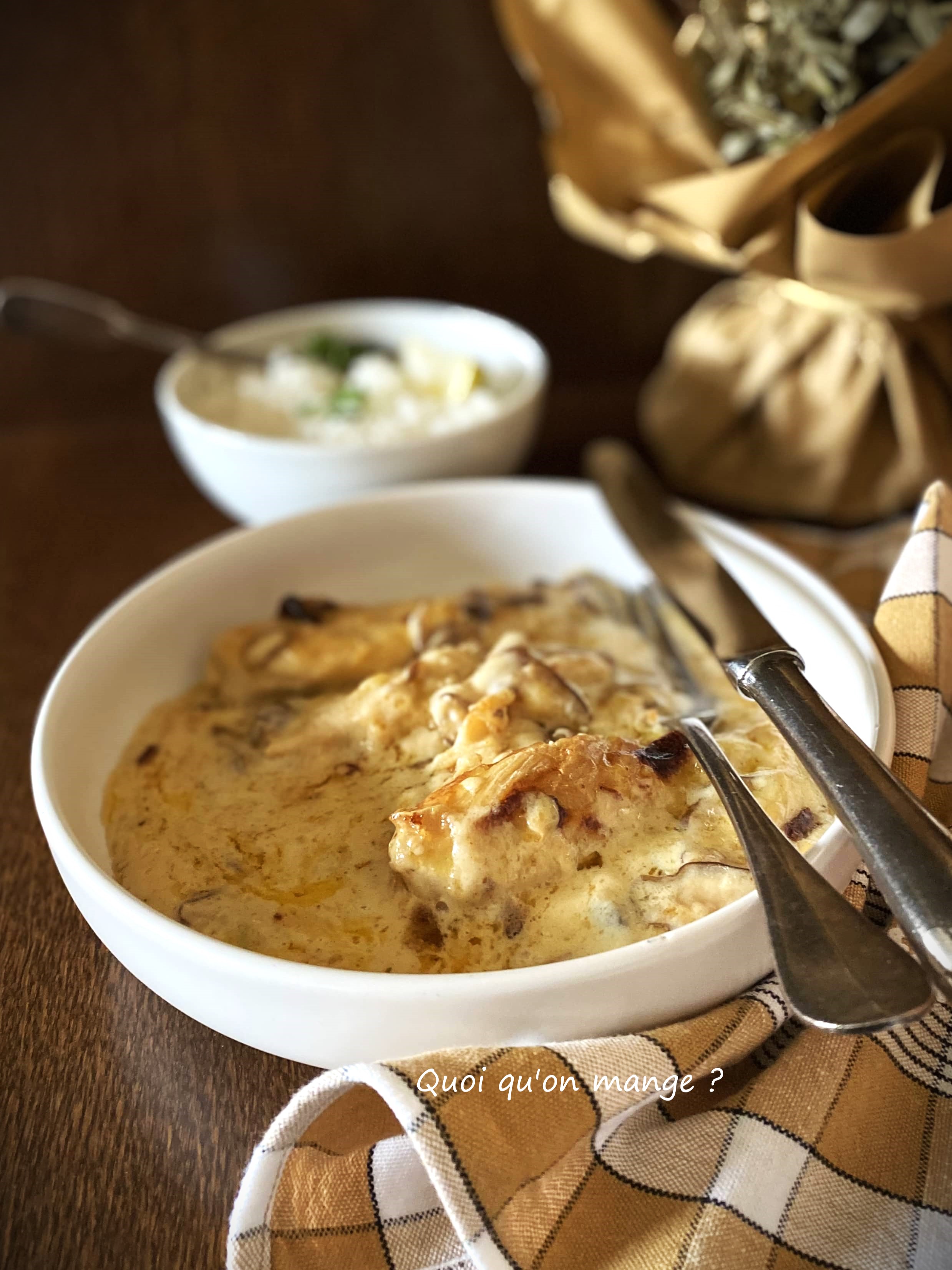 Suprêmes de poulet aux champignons sauce au Munster Quoi Qu'on Mange