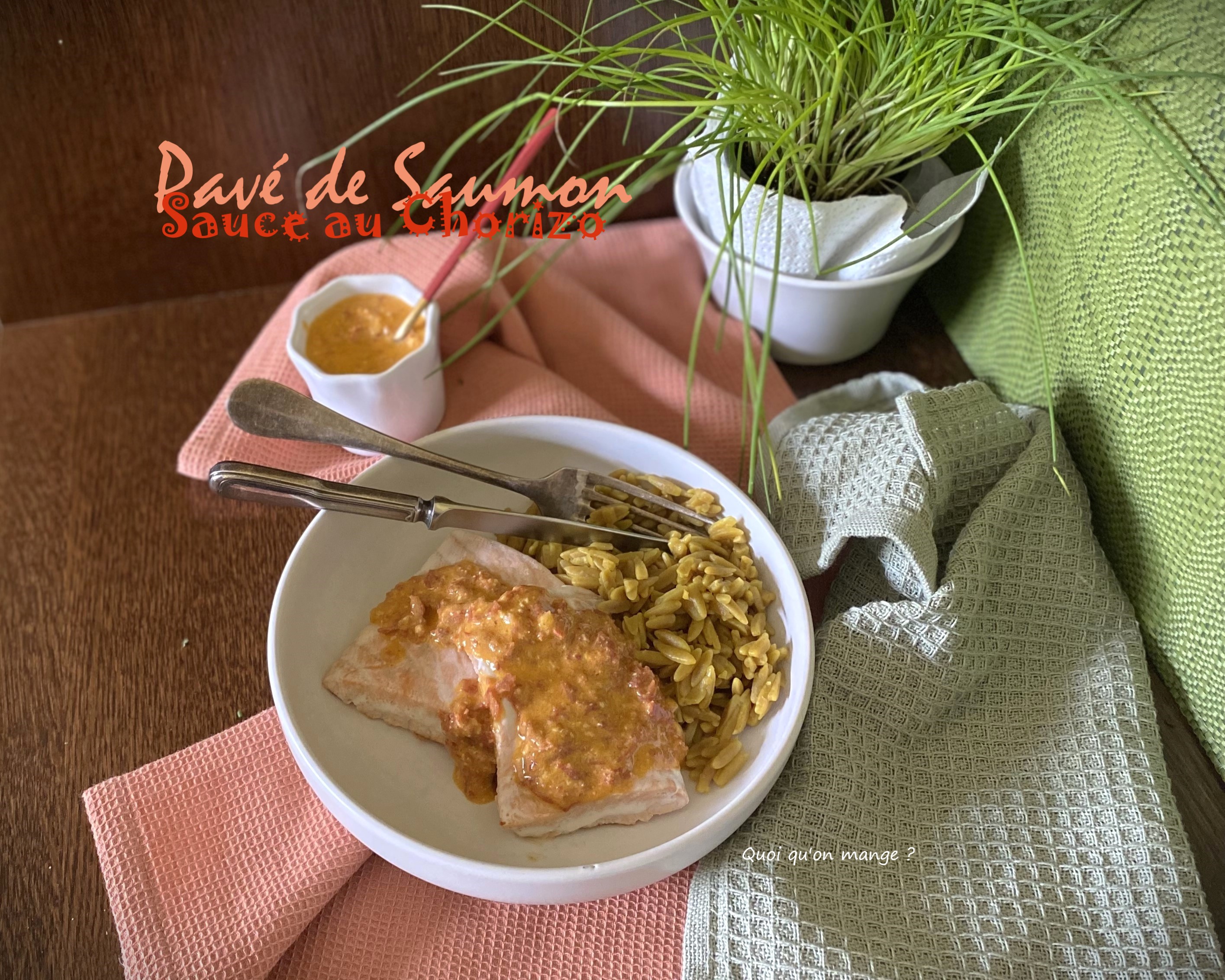 Pavé de saumon frais – sauce au&nbsp;chorizo