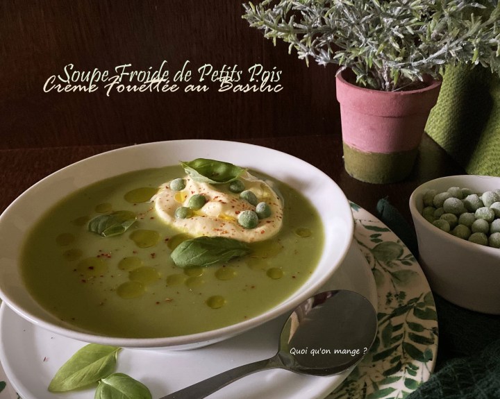 Soupe froide de petits pois – crème fouettée au&nbsp;basilic