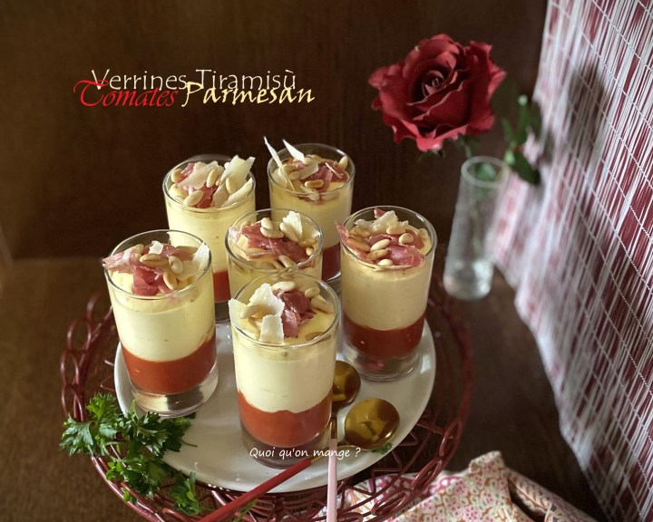 Verrines tiramisù tomates – parmesan &&nbsp;coppa
