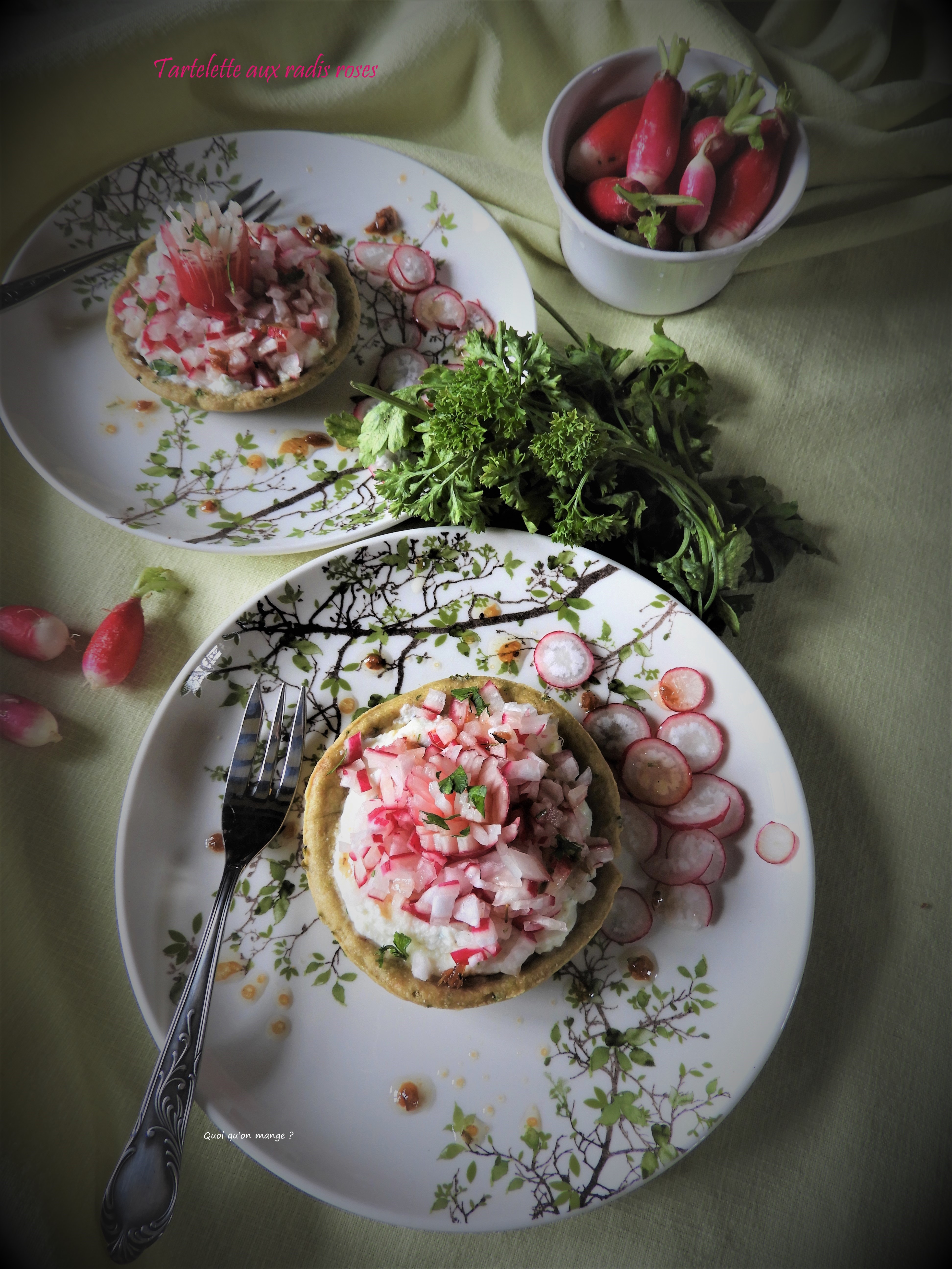 Tartelettes aux radis roses, inspiration JF Piege