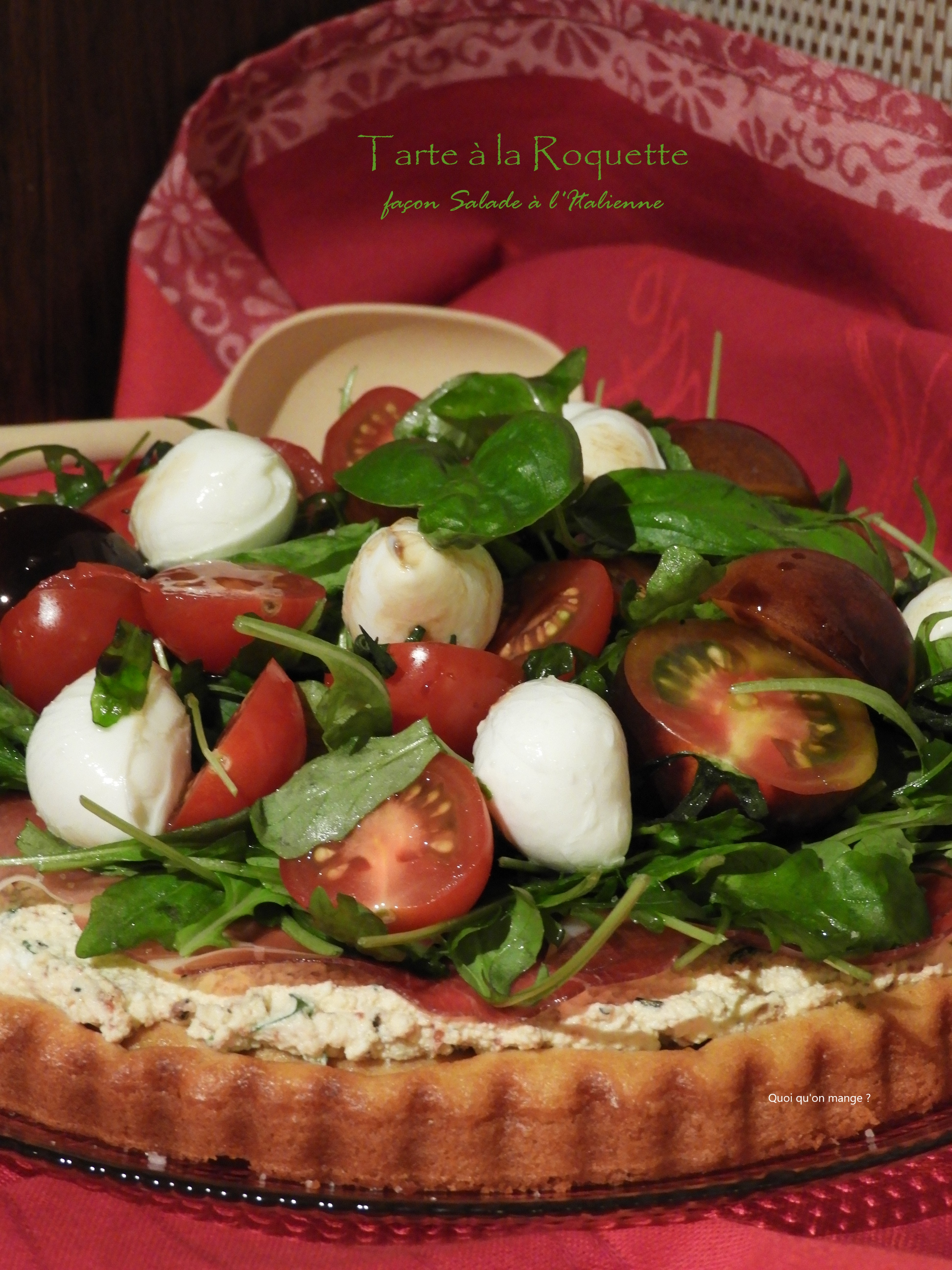 Tarte à la roquette façon salade italienne
