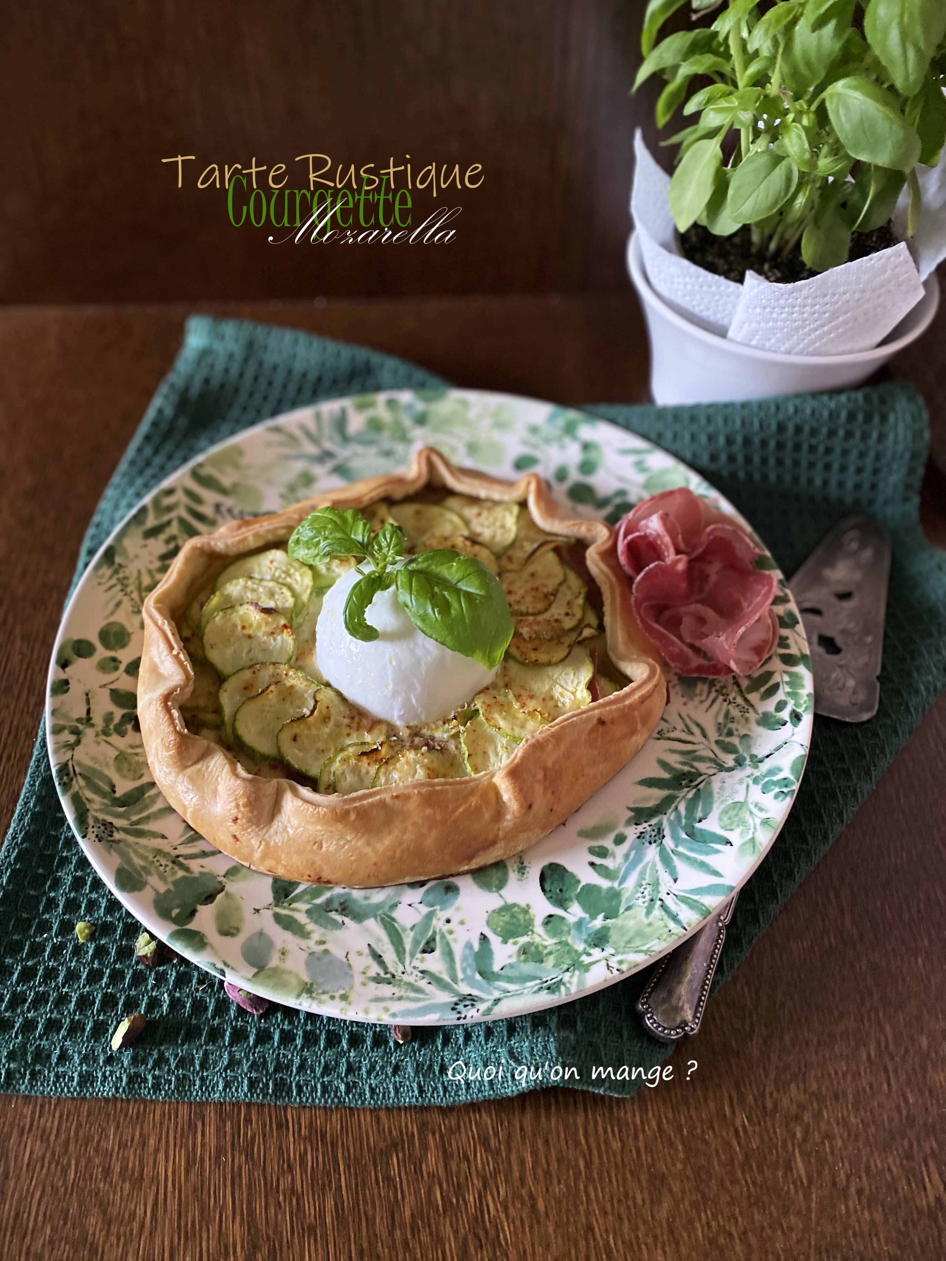 Tarte rustique aux courgettes et mozzarella
