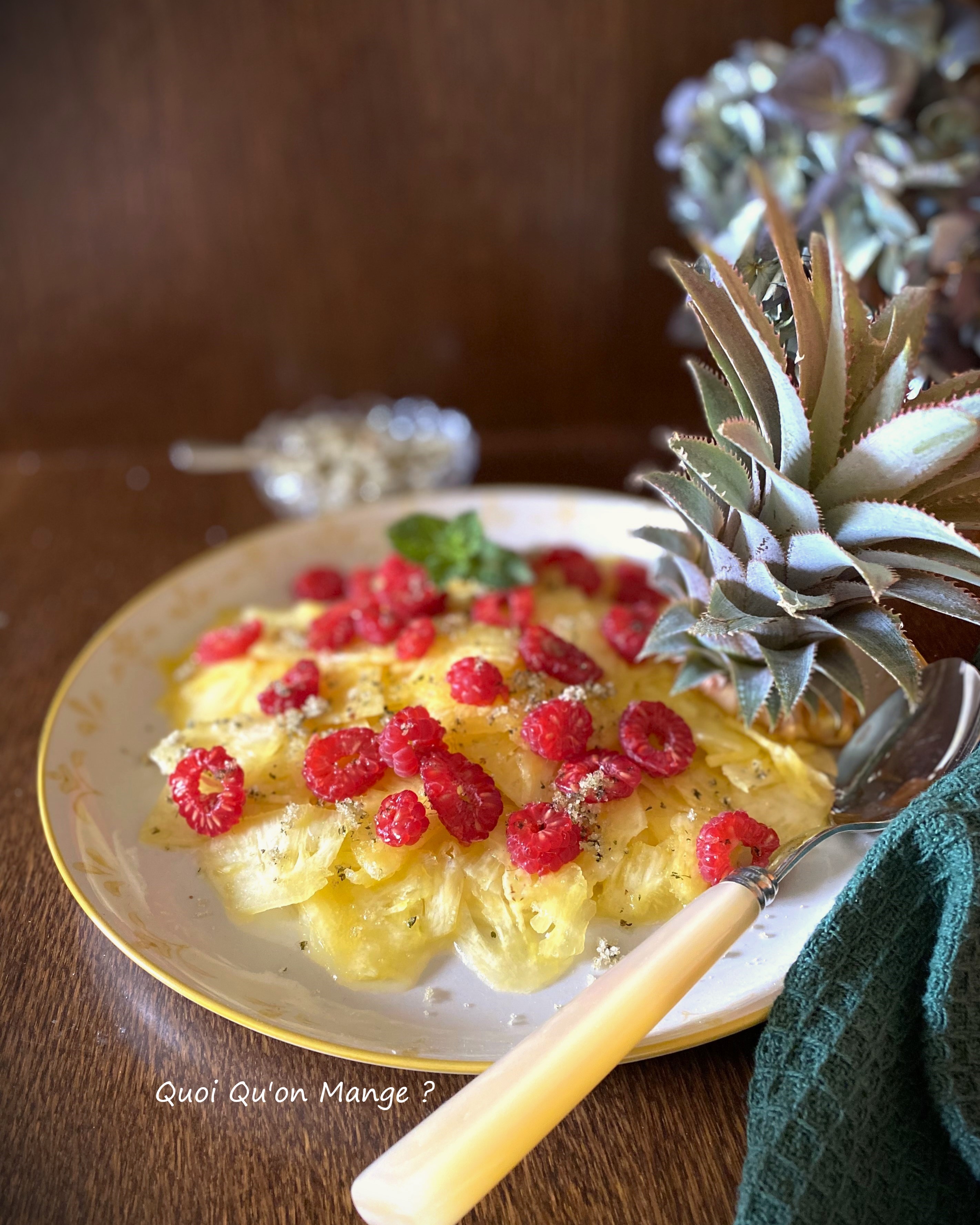 Carpaccio d'Ananas, Sucre aromatisé à la Menthe