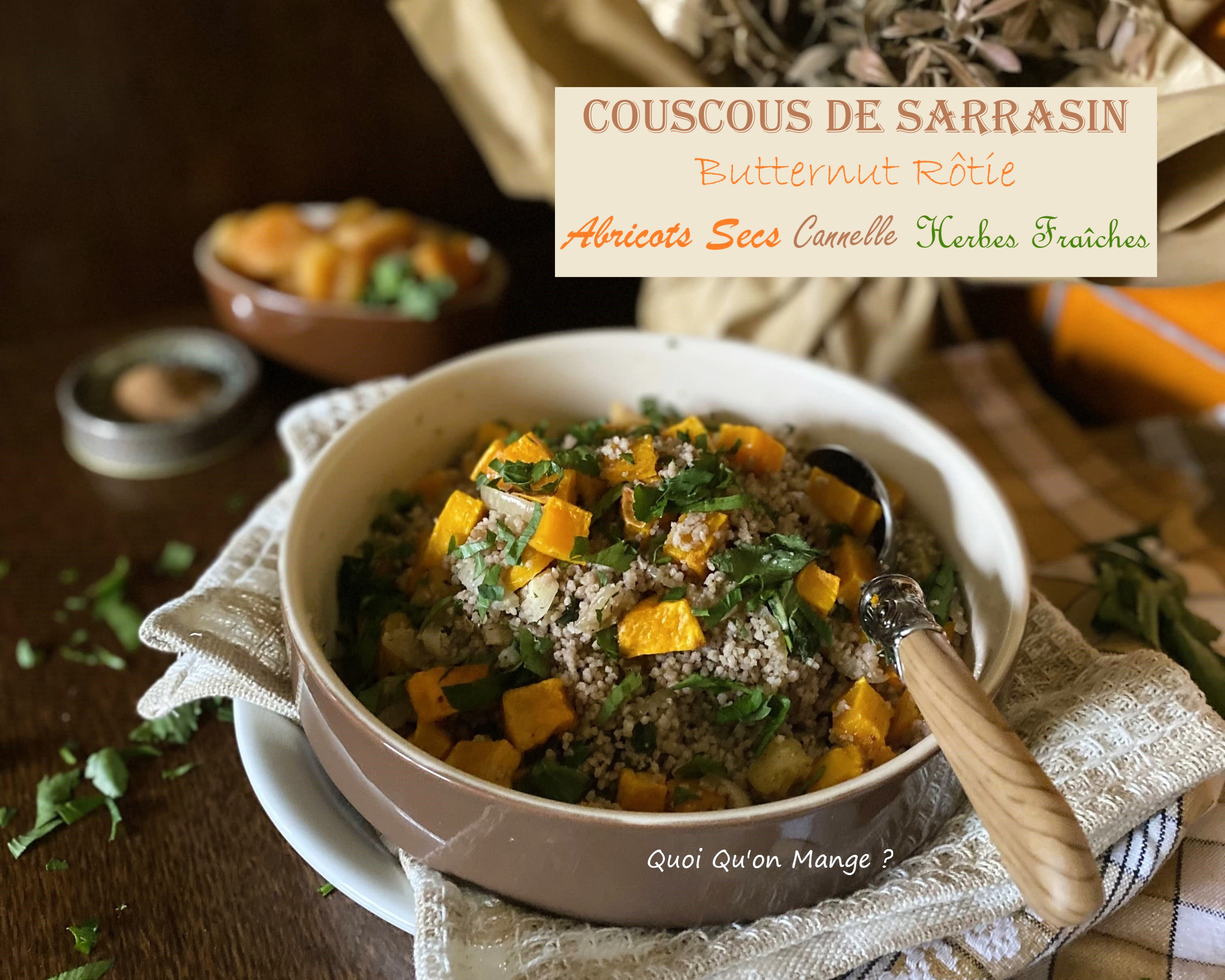 Couscous de sarrasin à la butternut rôtie et aux abricots secs {inspiration Yotam&nbsp;Ottolenghi}