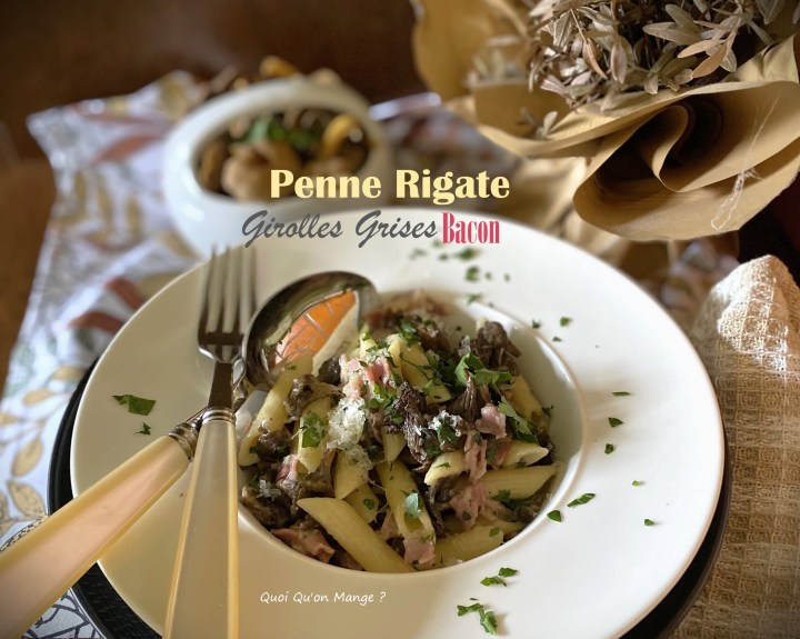 Penne crémeux aux girolles grises et au bacon – plat automnal de&nbsp;pasta