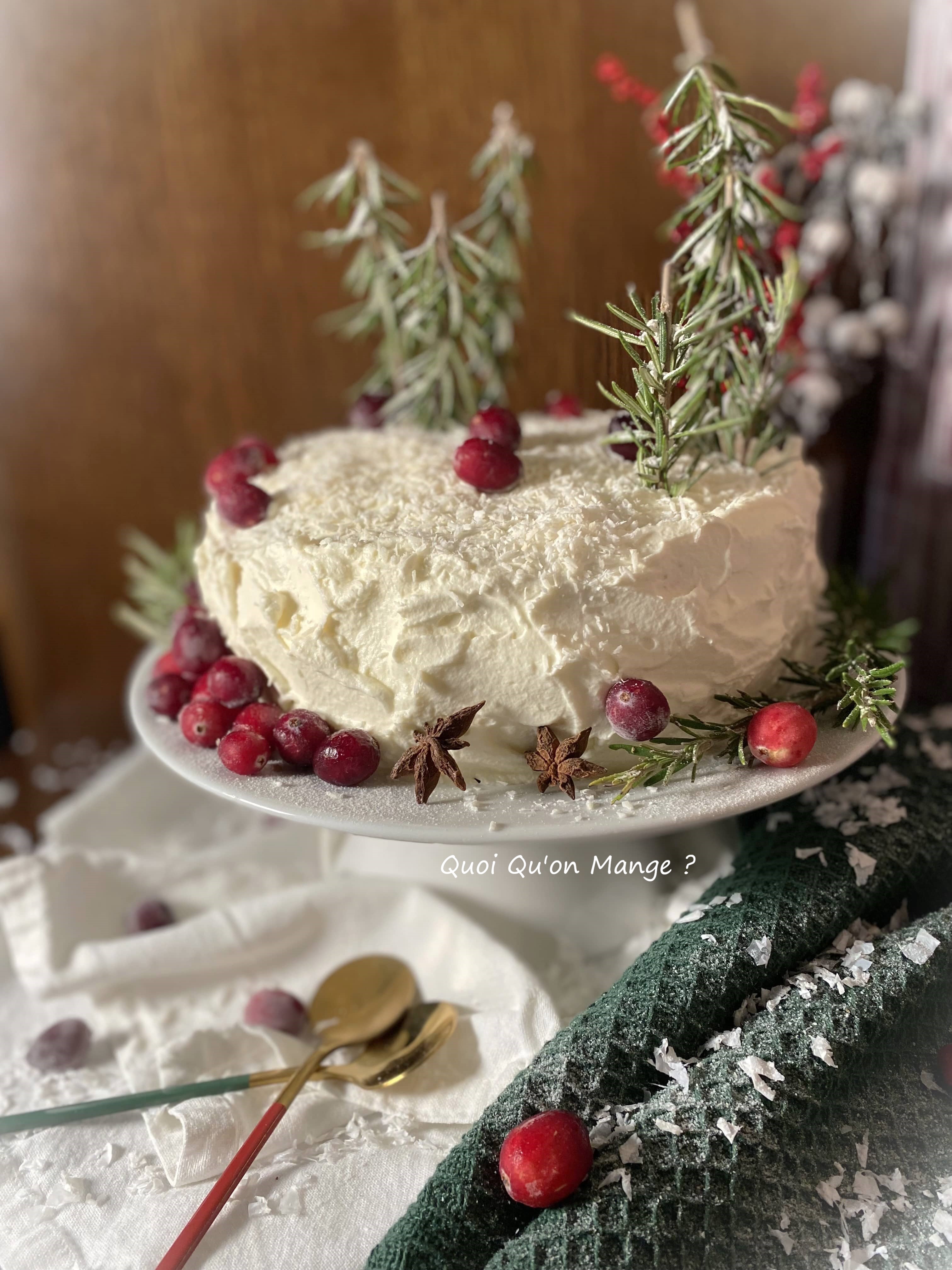 Gâteau Blanc d'Hiver à la compotée de Cranberries
