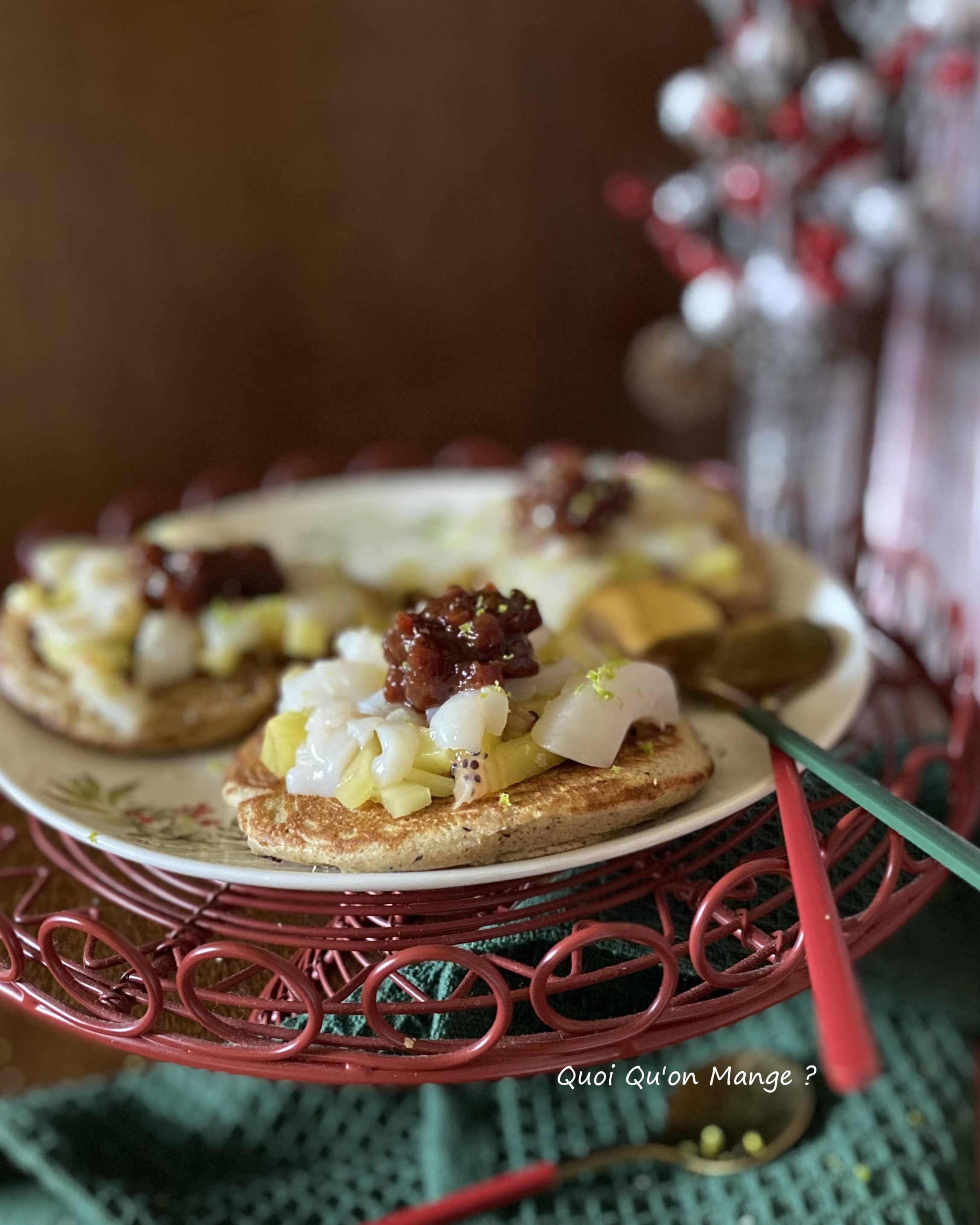Toast Blini au Sarrasin, Carpaccio de St Jacques