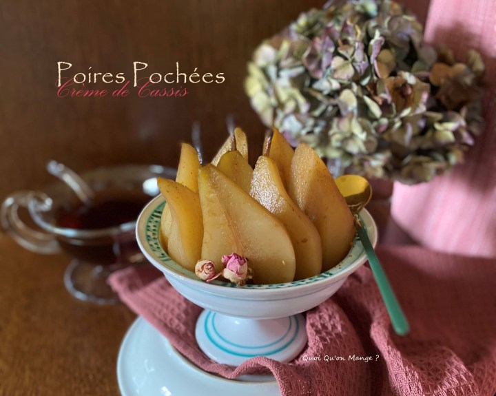 Poires pochées à la crème de cassis {inspiration A. Sophie&nbsp;Pic}