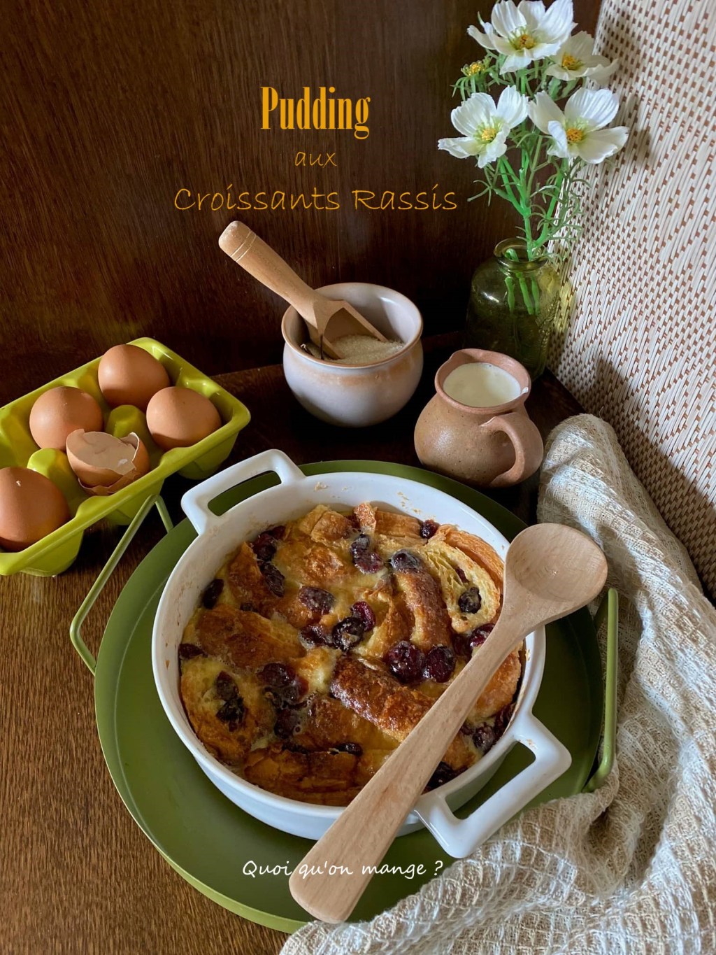 Pudding facile aux croissants rassis – Recette de Christophe Michalak
