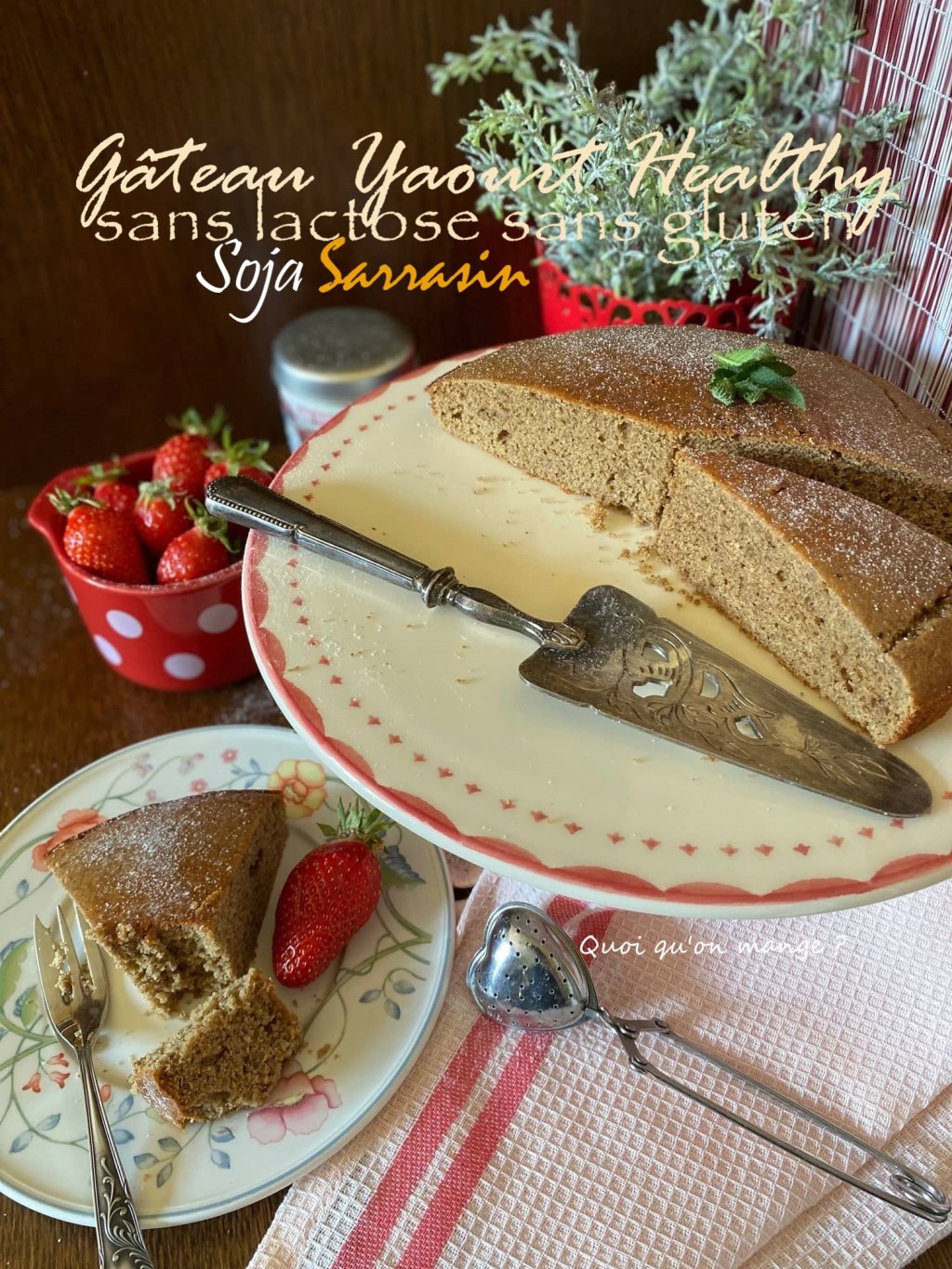 Gâteau au yaourt de soja sans gluten avec un bon goût du sarrasin