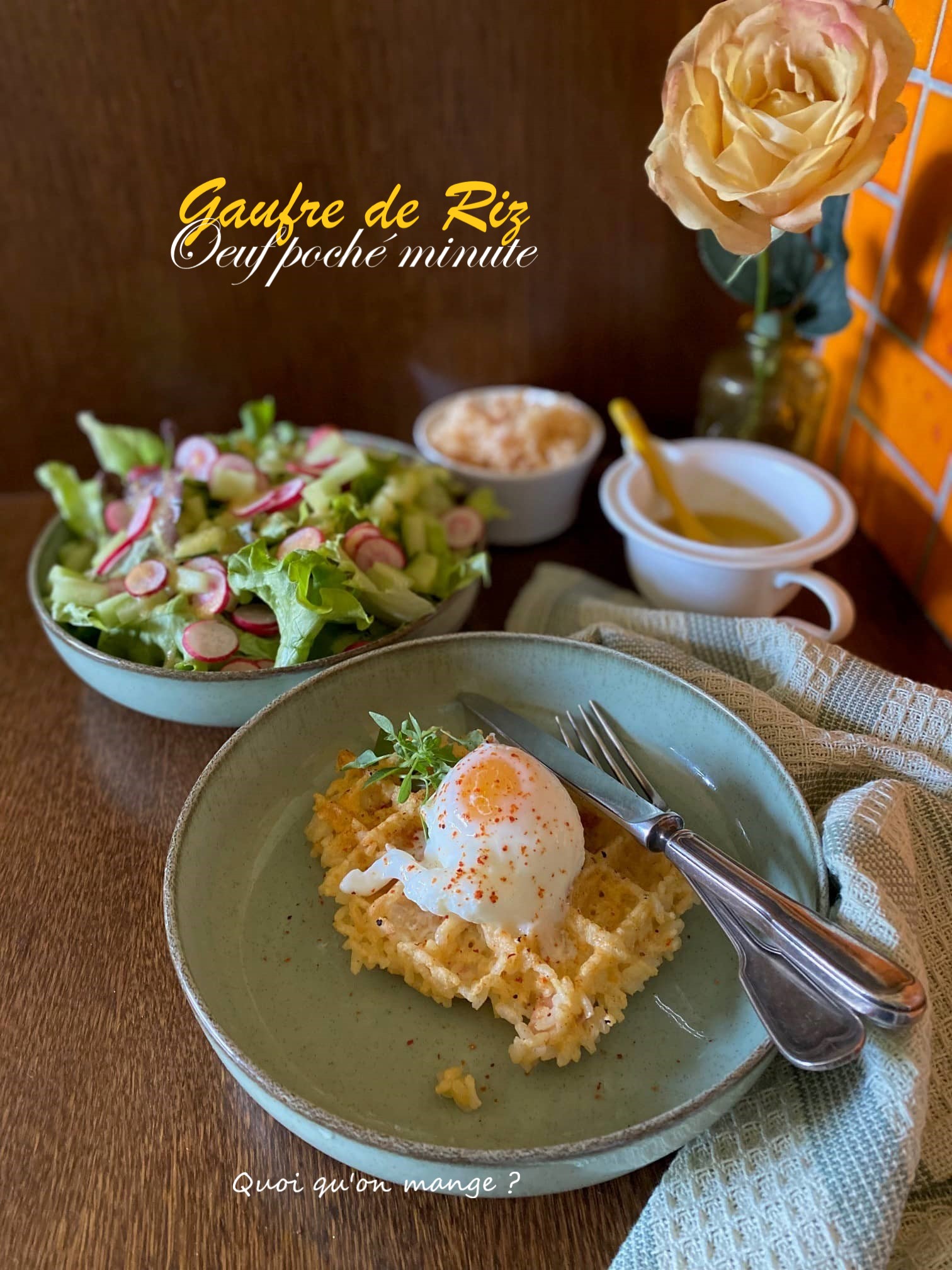 Gaufres de riz perdu – Œuf poché&nbsp;minute