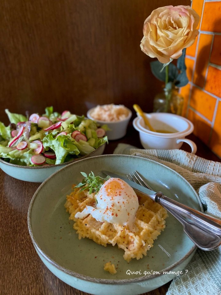 Gaufre de Riz, Œuf poché minute