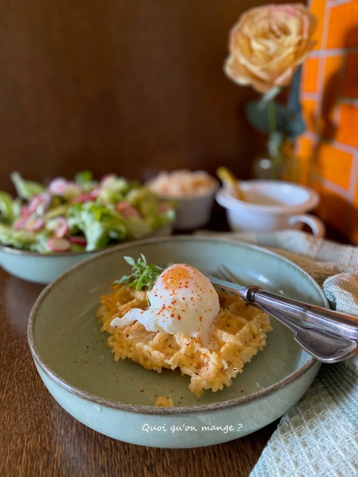 Gaufre de Riz, Œuf poché minute