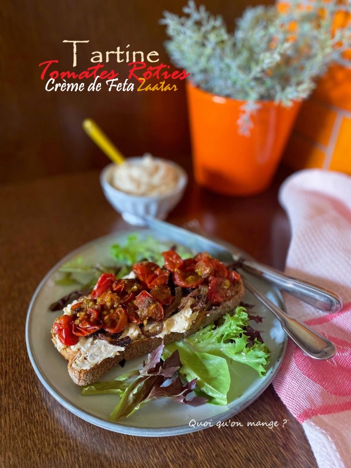 Tartines aux tomates rôties – crème de feta et&nbsp;zaatar