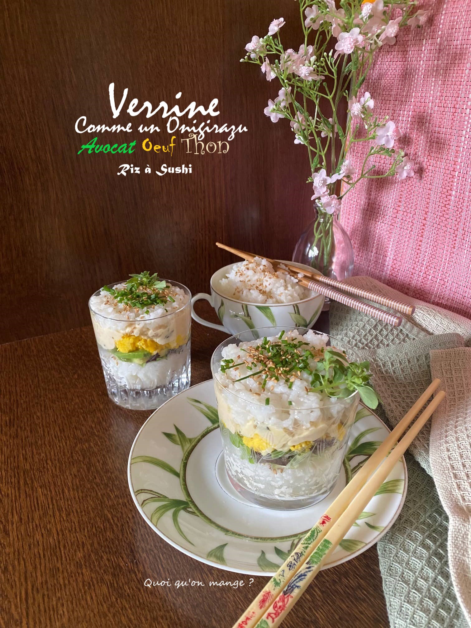 Verrine de thon à l&rsquo;avocat et au wakamé – un peu comme un&nbsp;Onigirazu