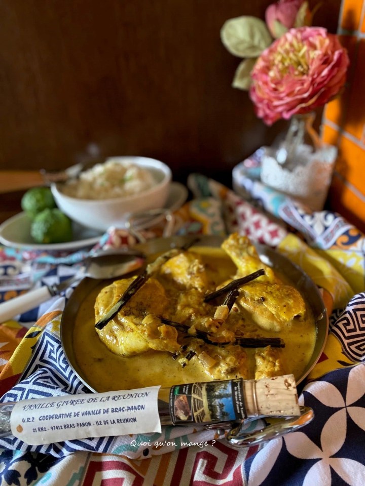 Poulet sauce Vanillée au Rhum