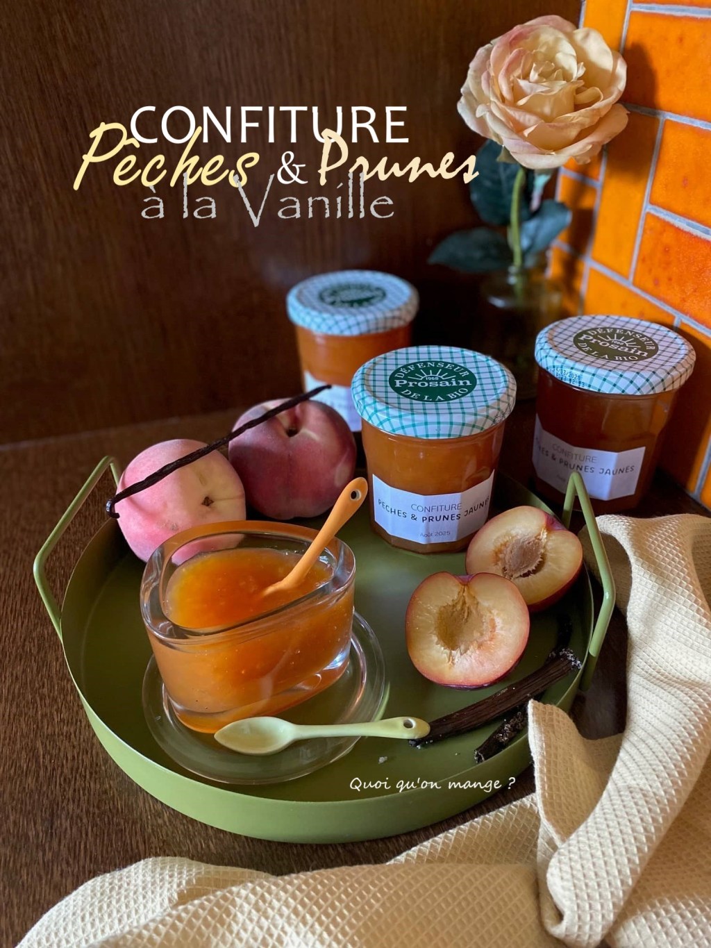 Confiture de Pêches et de Prunes Jaunes parfumée à la Vanille
