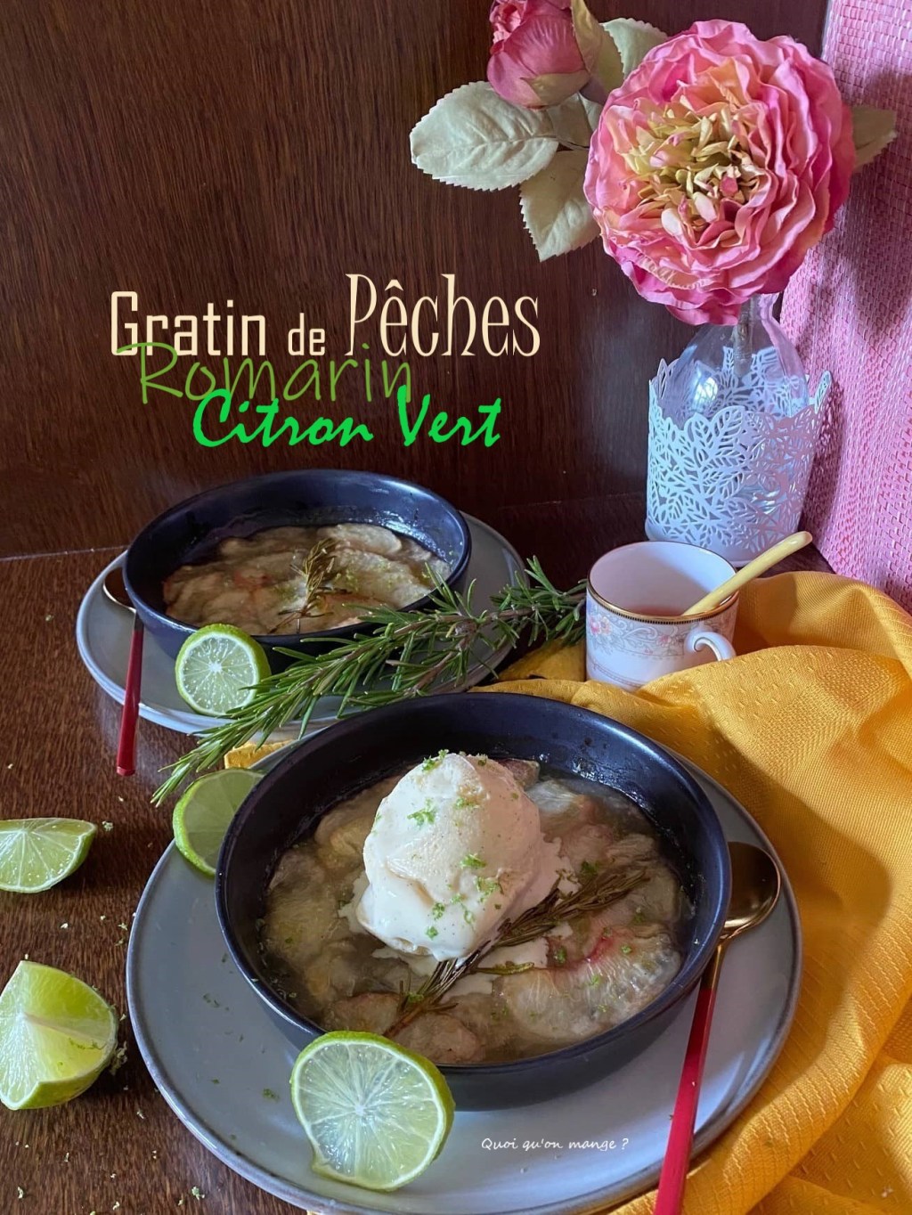 Gratin de Pêches au Romarin et Citron Vert | Un peu comme la tarte de Yotam Ottolenghi