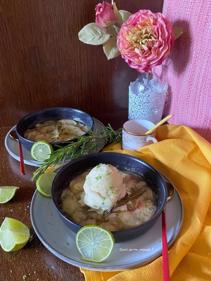 Gratin de Pêches au Romarin et Citron Vert