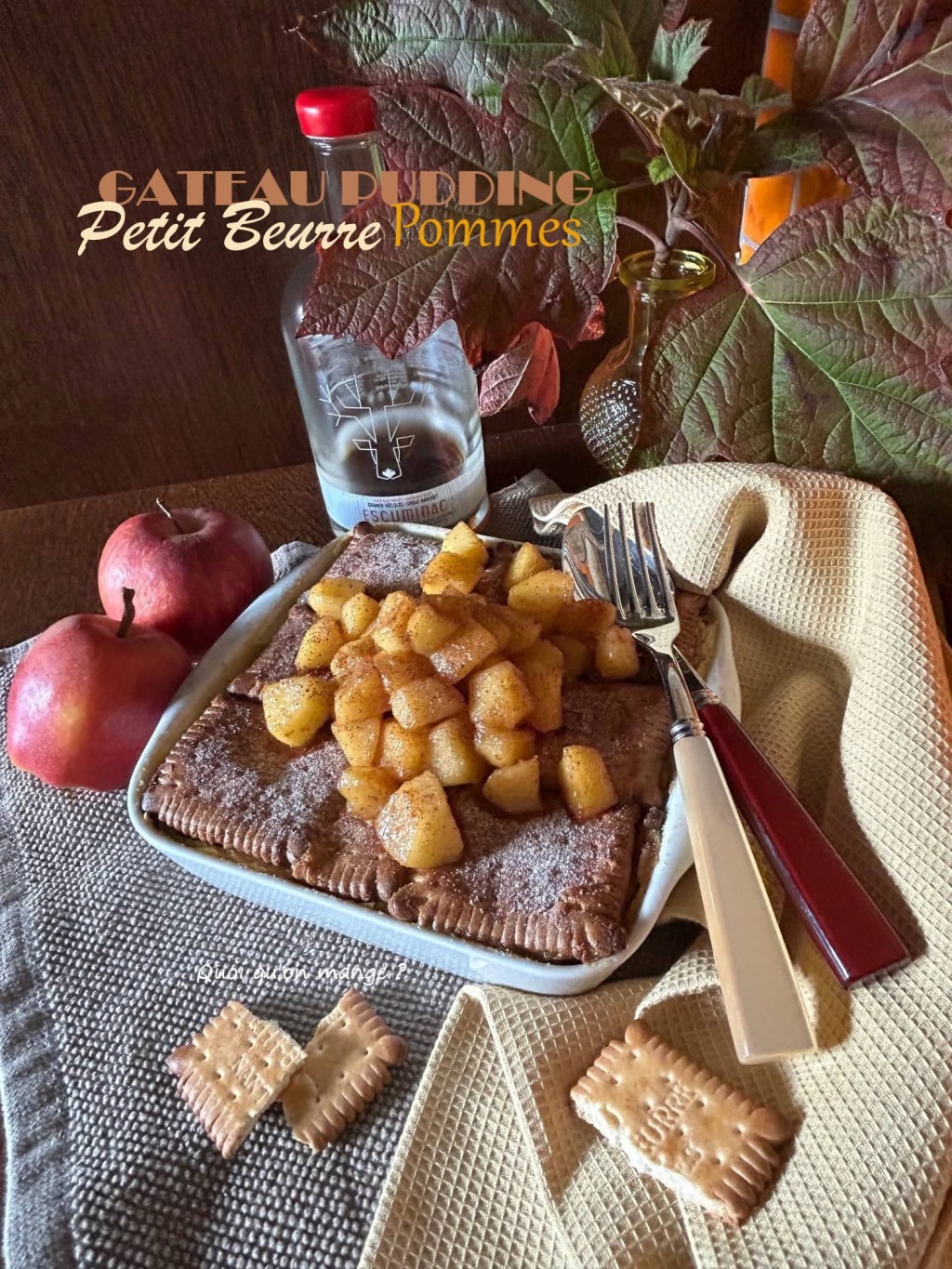 Gâteau Pudding aux Petit Beurre – Pomme et Sirop d&rsquo;Erable | facile et&nbsp;délicieux