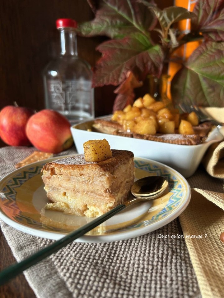 Gâteau Pudding aux Petit Beurre, à la Pomme & au Sirop d'Erable