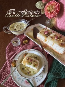 Comme un Gâteau Neige une Ile Flottante – Coulis Ă la Pistache