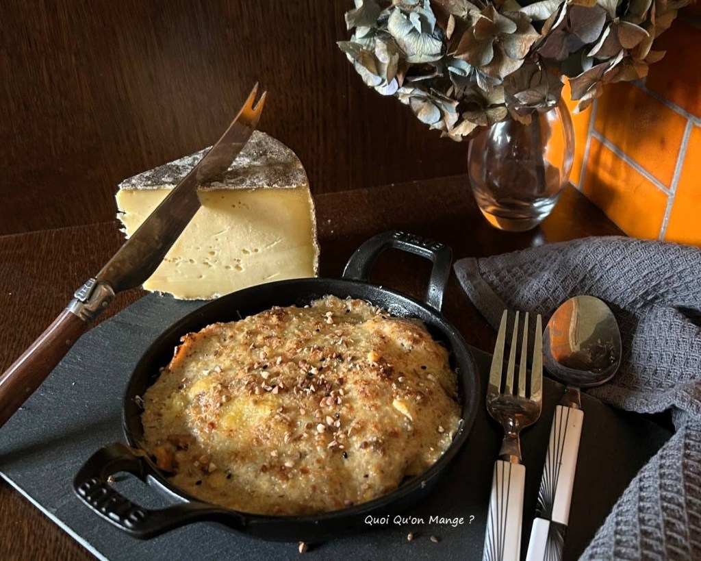[sans gluten !] Gratin d&rsquo;Endives braisées et Saumon fumé – Béchamel au Sarrasin – Tomme&nbsp;Bretonne