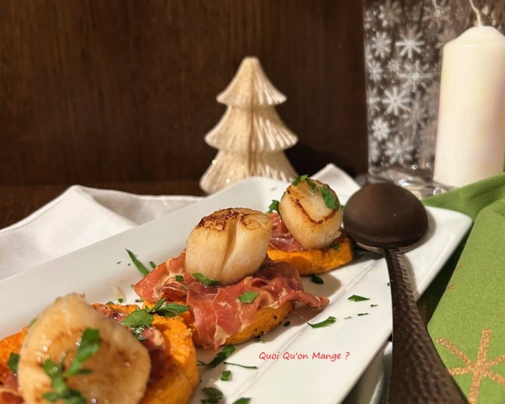 Noix de Saint-Jacques sur Butternut rôtie